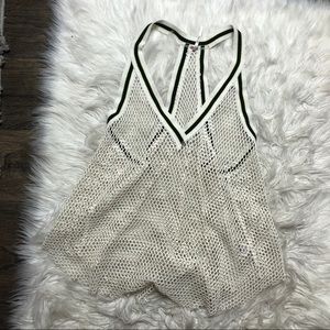 Free people varsity v neck net tank top large